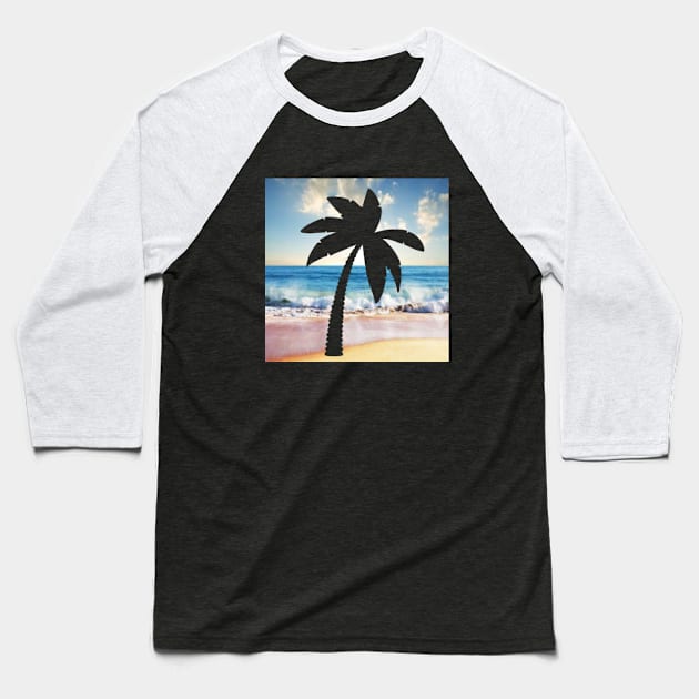 Beach palm Baseball T-Shirt by Ahyor